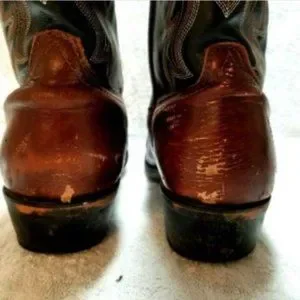 Masterson Men.s Cowboy Boots sz 10 D Brown Black Leather Toe Tip Plate RB913 Men main image 2